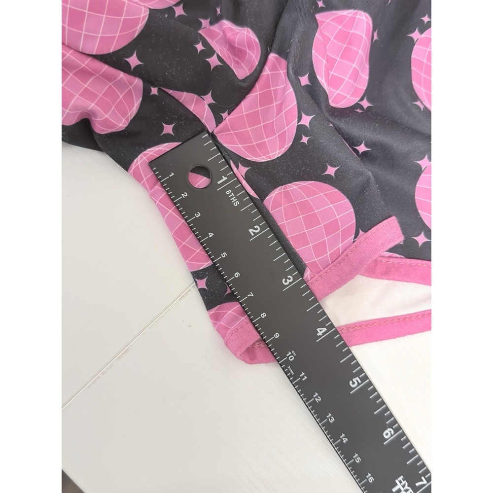 Jess Lea Let's Go Party Disco Ball 🪩 Activewear Pink Shorts Women's Sz L - Picture 12 of 14